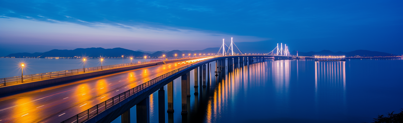 日落下跨海大桥夜晚美景海边摄影图,高清,摄影图,摄影图片,图片大全,摄影图免费下载